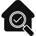 House inspection icon with magnifying glass