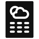 Cloudy weather icon with raindrops