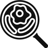 Simple frying pan and egg symbol