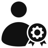 Profile avatar and award gear icon